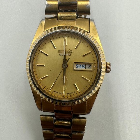 Vintage Seiko Watch Women Gold Tone 3e23-0A60 Untested Sold As Is 6.25" - Picture 1 of 13